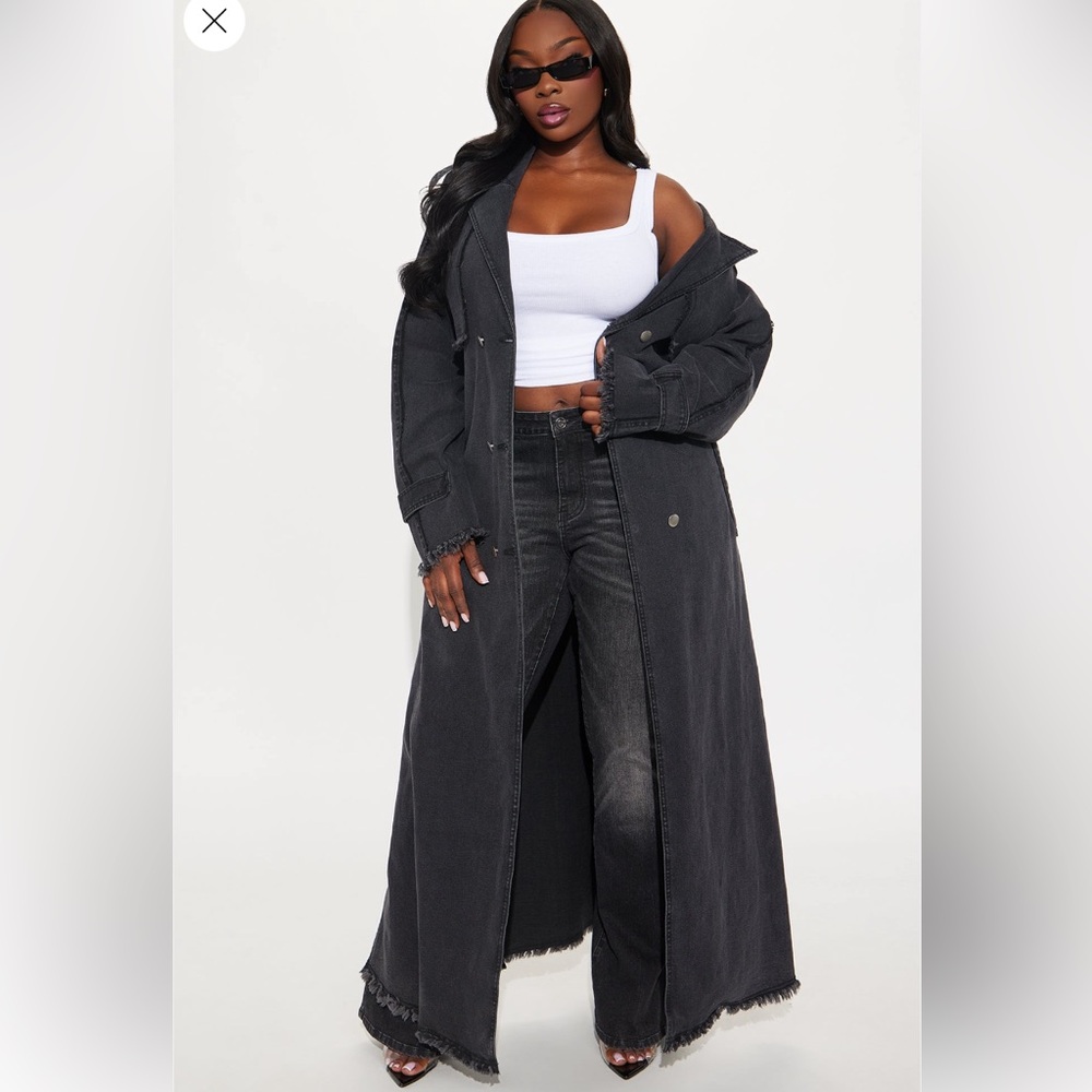 Fashion Nova Charcoal Trench Coat